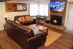 Mammoth Condo Rental Wildflower 41: Spacious Living Room With A 65 OLED Smart TV With Cable And Complimentary Netflix Streaming.